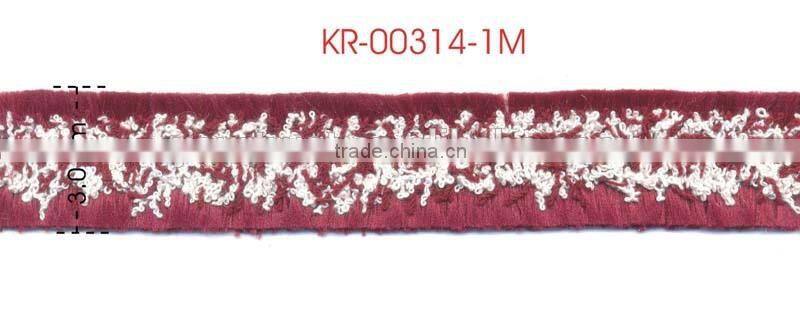 Burgundy Gold Metallic Wool Thread Braid Decorative Trimming swimwear