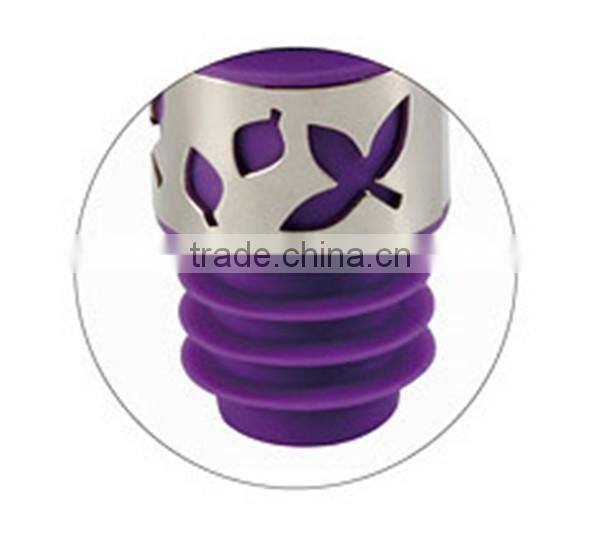 Guangdong Lily shape wholesale metal parts silicone wine bottle stopper