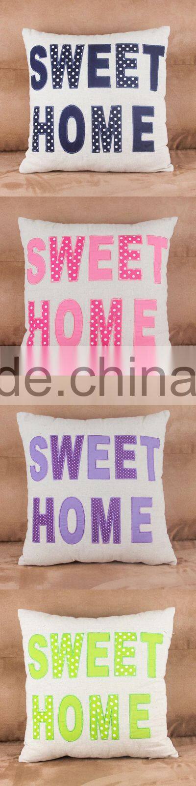 American country HOME alphabet cotton and linen embroidered hold pillow high-grade cartoon sofa cushion cover