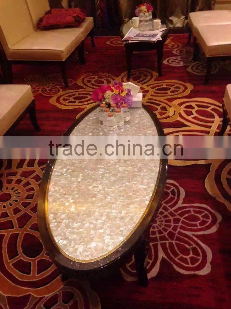 Wholesale Beauty high quality pure White mother of pearl with square seamless for tabletop