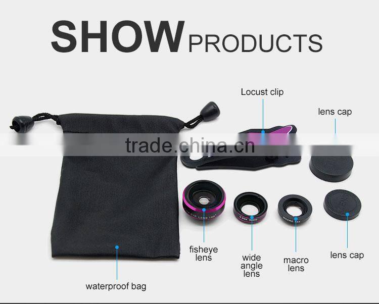 innovative phone accessories clip 198 degree fisheye lens 0.63x super wide angle lens+15x macro lens smartphone special lens