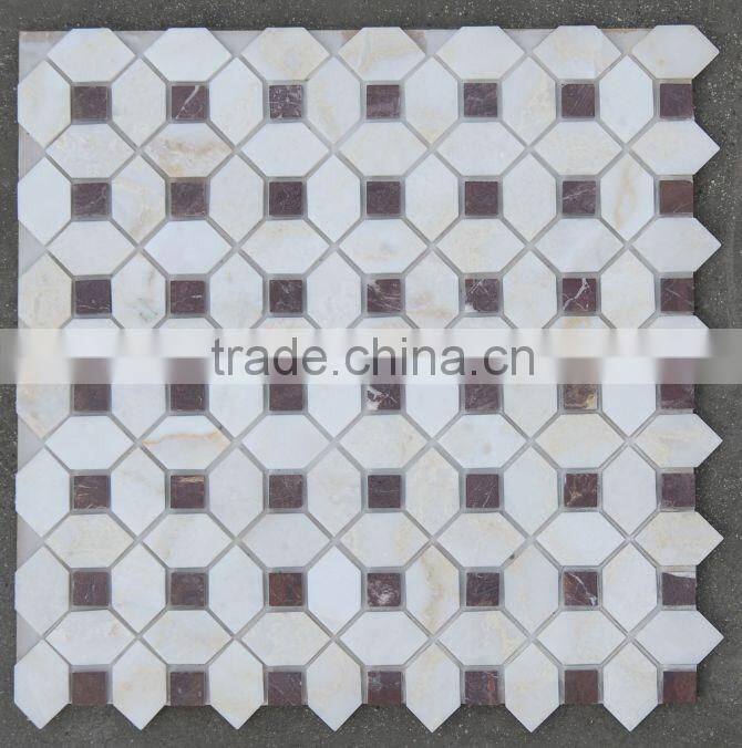 chinese white carrara marble mosaic tile picture
