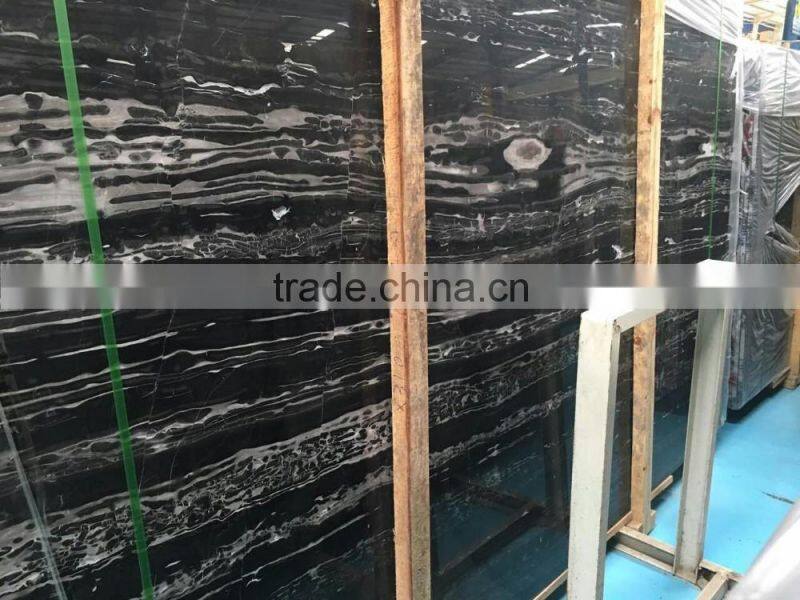 Hot-sell Silver Gragon Marble; Black marble with white veins