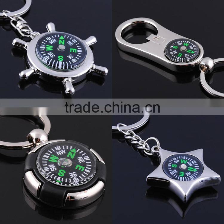 Cheap promotion products Business gifts compass keychain