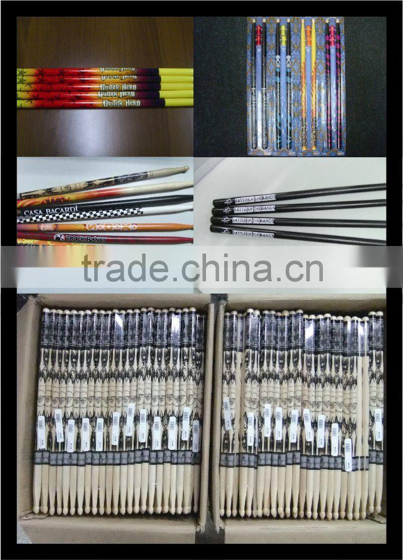 custom plastic color changing supplier 5a wooden birch drumstick