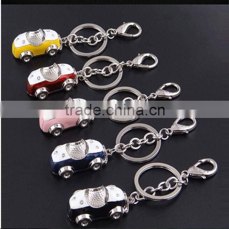 Cute car shape metal keychain