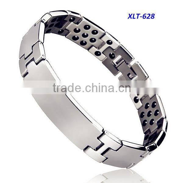 hot sale men's 4 in 1 bio energy elements magnetic bracelet, titanium health care bracelet