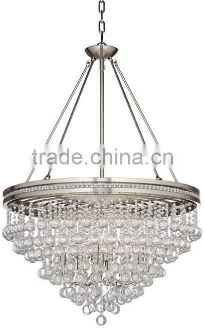 530-31 Regina Brushed Nickel 28" Wide Crystal Ceiling Light