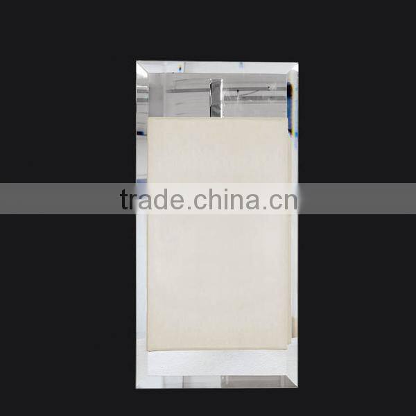 0814-5 Polished chrome Reflector Bevelled mirror Shade White cotton Wall Light for hotel corridors aisle wall