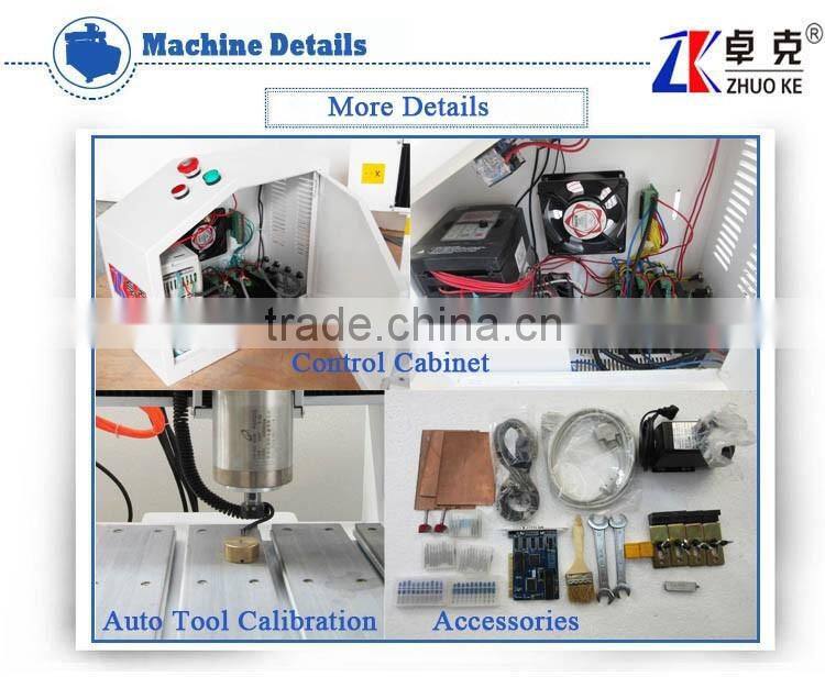 PCI NcStudio Control System Small PCB CNC Router ZK-3030 Milling And Drilling Machine With 220V 1.5KW Water Cooling Spindle