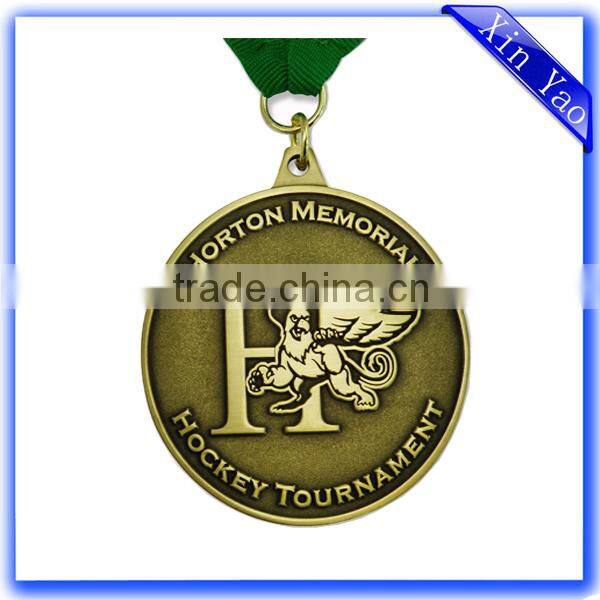 Personality embossed logo antique bronze sport medal