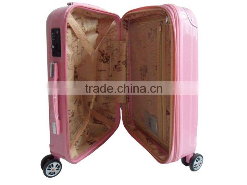2104new type pure PC luggage trolley case,pink trolley luggage 20,24,28