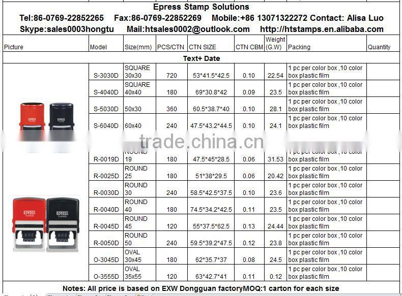 Small MOQ Epress Oval 35*55mm Customize Self Ink Stamp Rubber Stamp Mounts