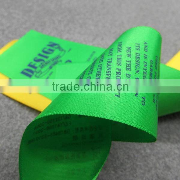 Colorful Glossy Satin Tape Labels for Shirt