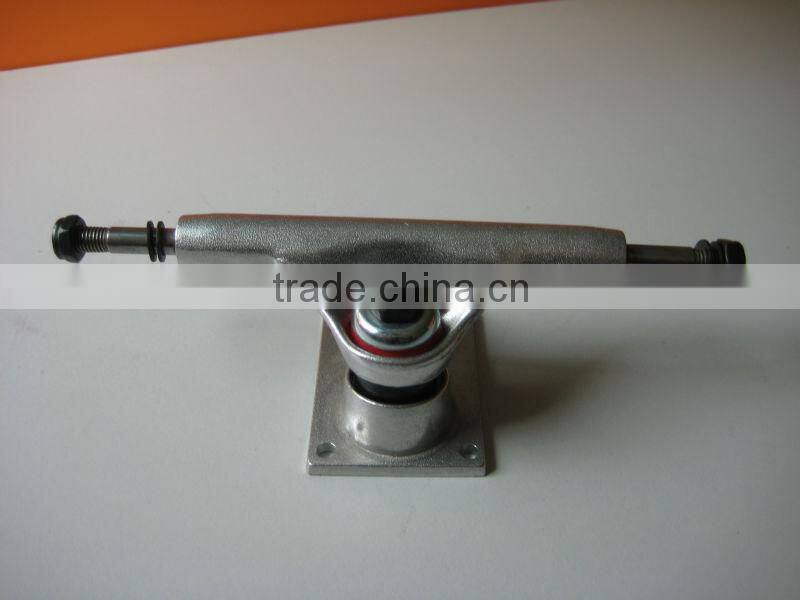 Silver skateboard truck