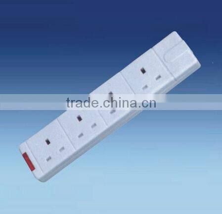 6 way french 16A power strip extension electrical socket with 2 roud pin plug
