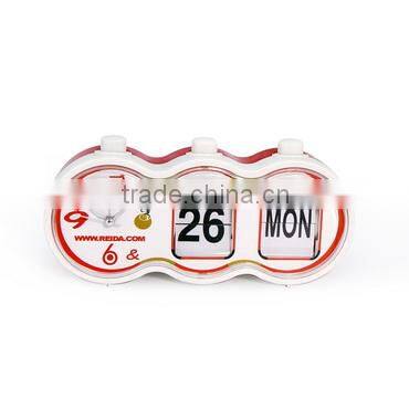 Fashion Plastic Table Desk Alarm Calendar Quartz Clock RD9857