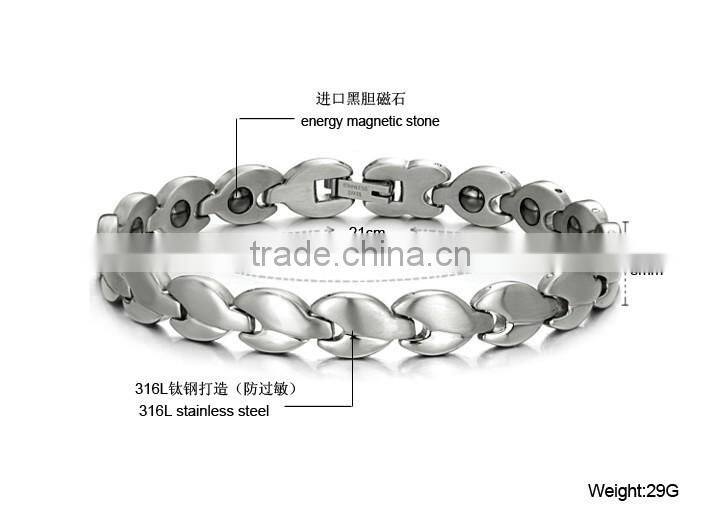 KSTONE Women's 316l Stainless Steel heath magnet bracelet