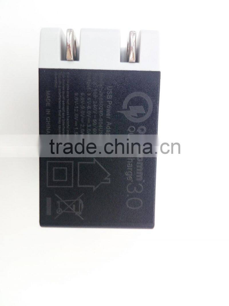 QC3.0 3.6v-6v 3a 6v-9v 2a 9v-12v 1.5a usb power adapter with ul fcc