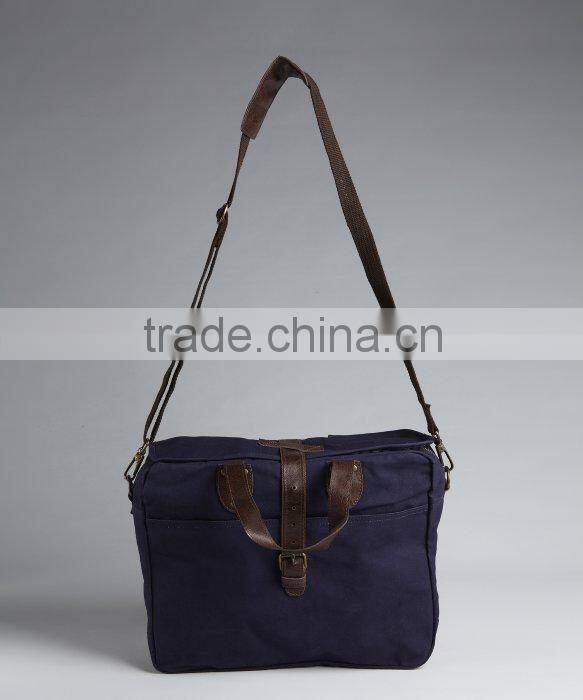 coated cotton canvas leather convertible laptop bag