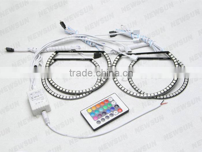 131MM& 145MM Color changing RGB angel eyes 9-16V DC 35W high power super bright E46 no project angel eyes ring 16colors