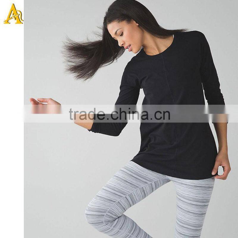 Yoga Plain long sleeve sports wear t shirts for ladies