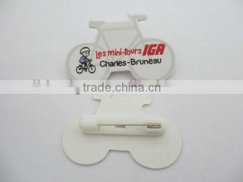 paper pin badge ,promotional gift , button badge , bike shaped pin badge