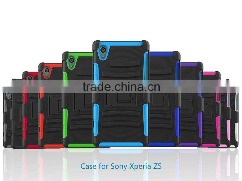 new china products for sale 3 in 1 PC silicone belt clip hard case for sony xperia z5 back case cover china suppliers