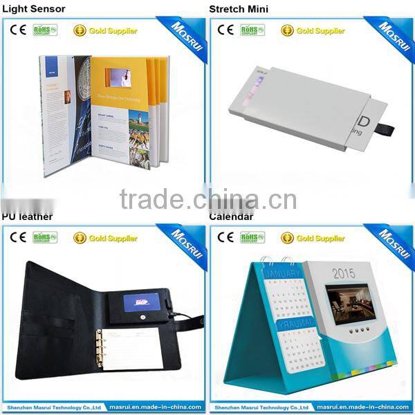 lcd screen advertising video booklet/ TFT screen video booklet card/business video booklet
