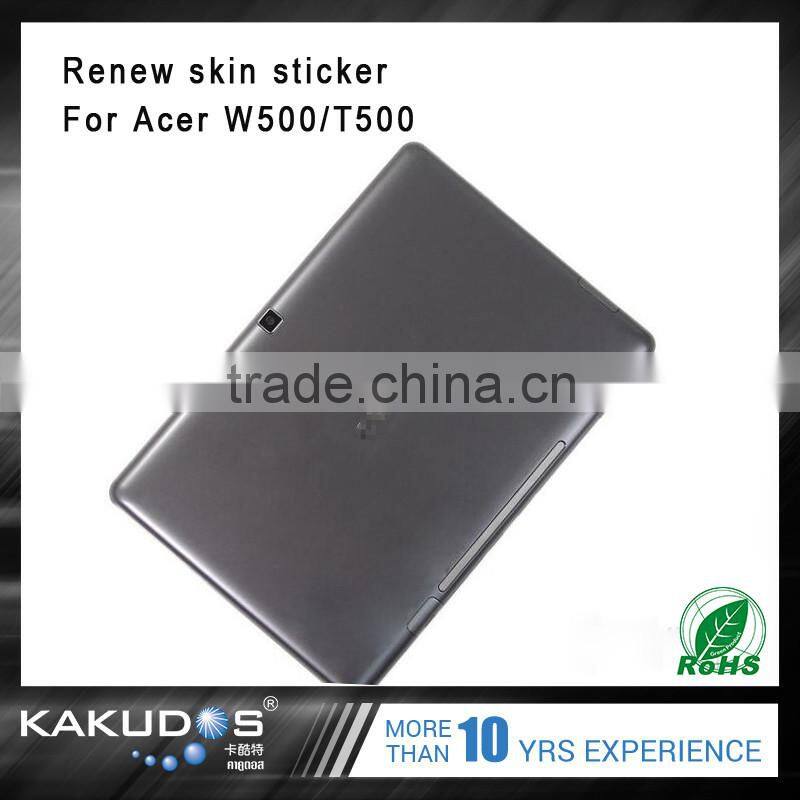 Original color laptop top panel and palm rest skin sticker for used Acer w500,t500