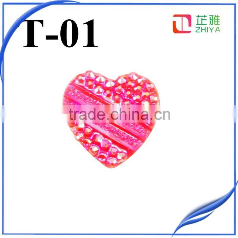 Most Popular Products for 2016 colorful Rhinestone Heart Charms Wholesale Druzy Beads for Jewelry