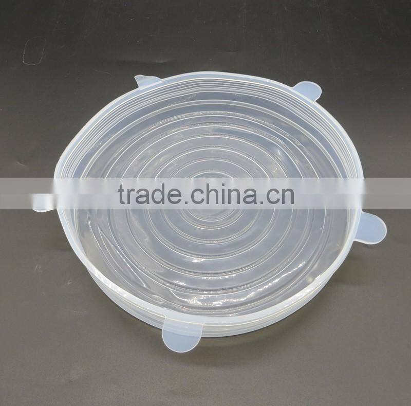 New Wholesale FDA food grade bpa free clear 6 sizes container replacement reusable as seen on tv silicone stretch lid