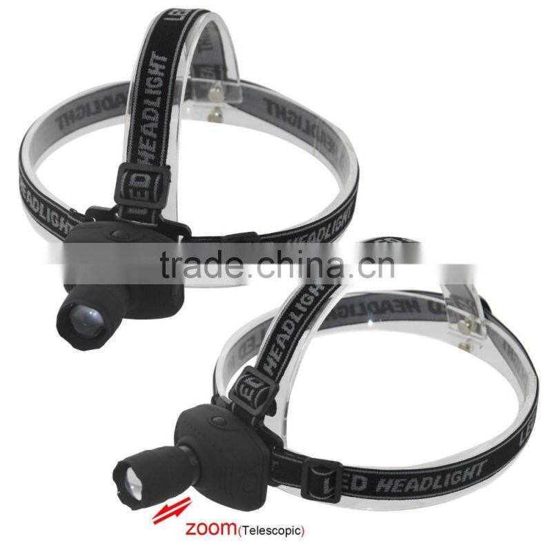 Sidiou Light 3 Modes 500 Lumens LED Headlight Headlamp Flashlight High Power Frontal Lantern Zoomable Head Torch Light Power By
