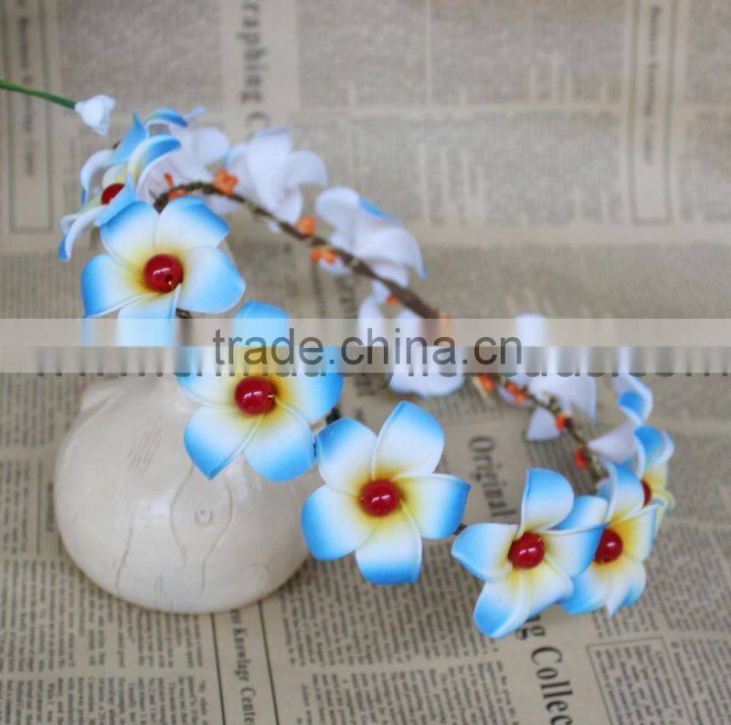 hot sell 2105 flower bride wedding hair wreath with decorative garland