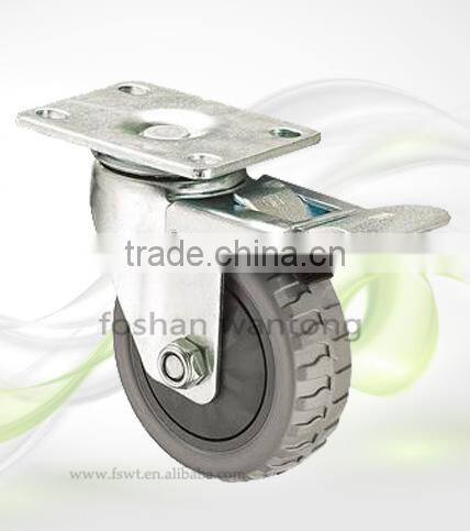 Industrial Trolley Wheel 125mm Red Polyurethane Swivel Caster Wheel