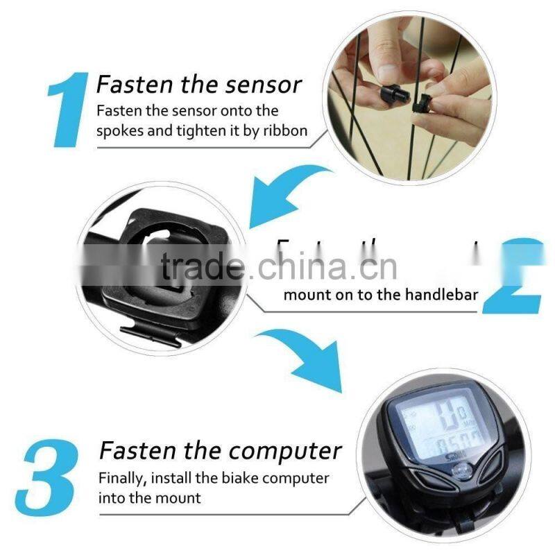 wireless electric noctilucent waterproof bicycle computer multifunction odometer exercise bike speedometer
