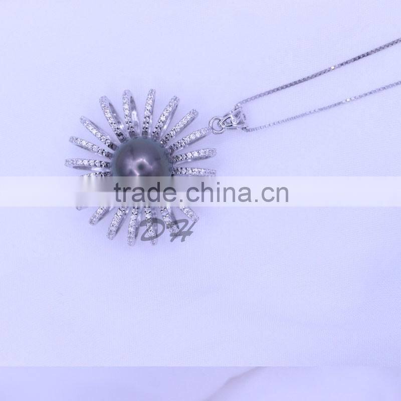 Fashion Black Pearl Pendant Jewellery 925 Silver Price