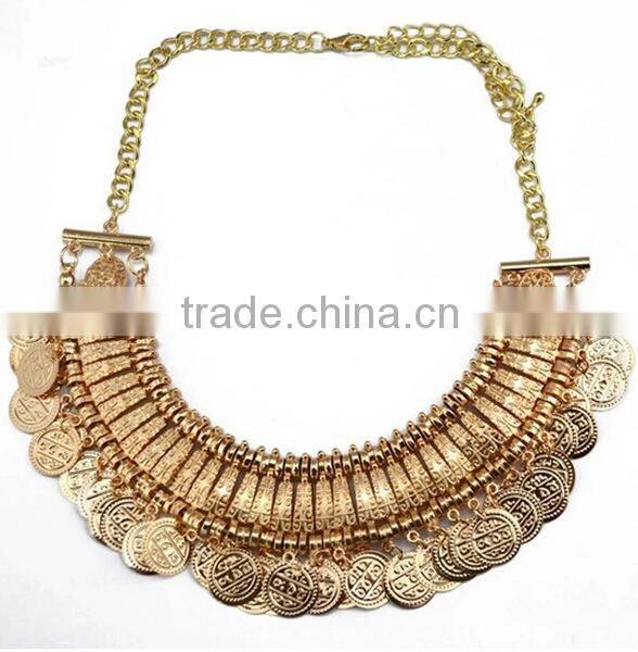 Hot choker coin necklace fashion jewelry 2015