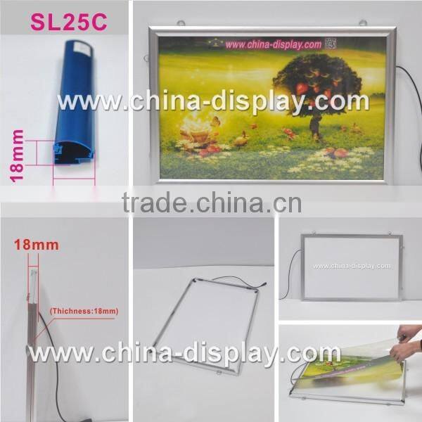 2016 Expo hot selling aluminium frame backlit film led snap frame light box signs