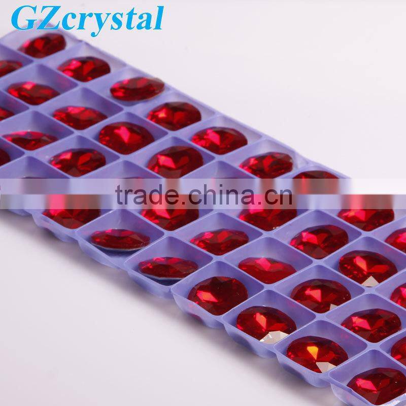 Round shape red colour cheap glass cut crystal beads