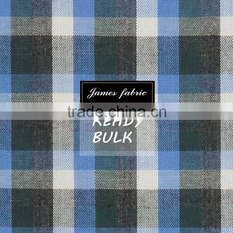 100%Cotton Heather Carbon Peached Check Shirting Fabric