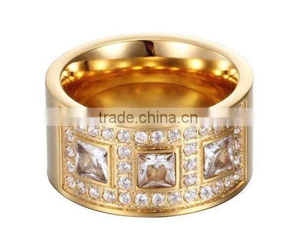 Cheap manufacturer OEM gold stainless steel crystal tibetan ring