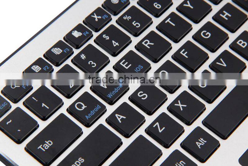 Super Slim aluminum bluetooth keyboard leather case for 10.1 tablet