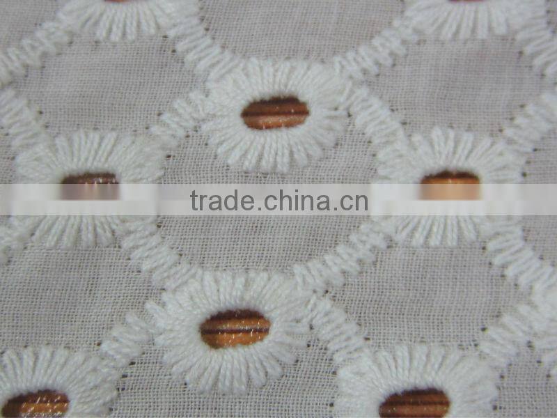Es3036 white cotton embroidery blouses fabric