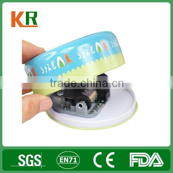 Light blue christmas music box round music box programmable