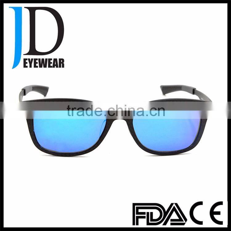 Custom Made Black Frame Blue Lens Vintage Carbon Fiber Sunglasses