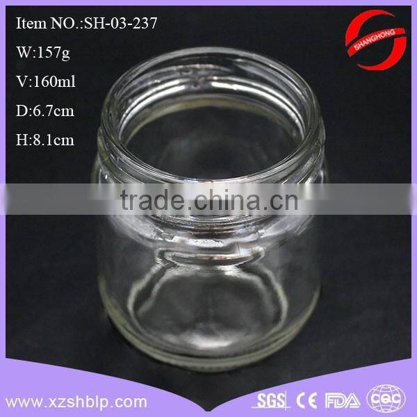 160ml clear glass bee honey jar with cap for storage