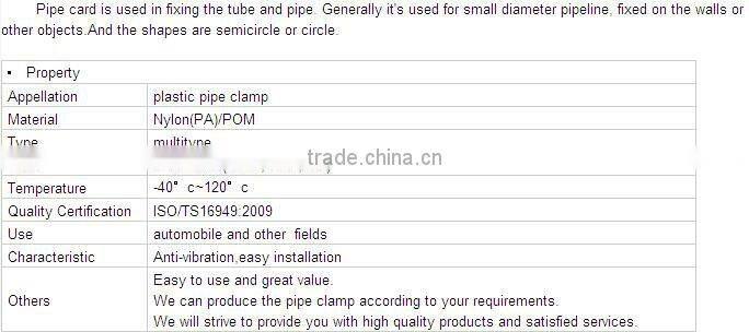 Plastic pipe clamp
