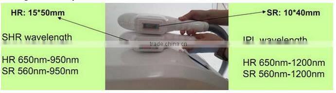 e-light ipl/ipl shr/ ipl hair removal beauty equipment&machine/CE approved/big power and big spot SHR
