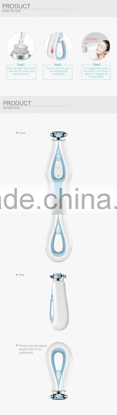 Fashionable design hot sell portable mini water mist hair steamer rechargeable